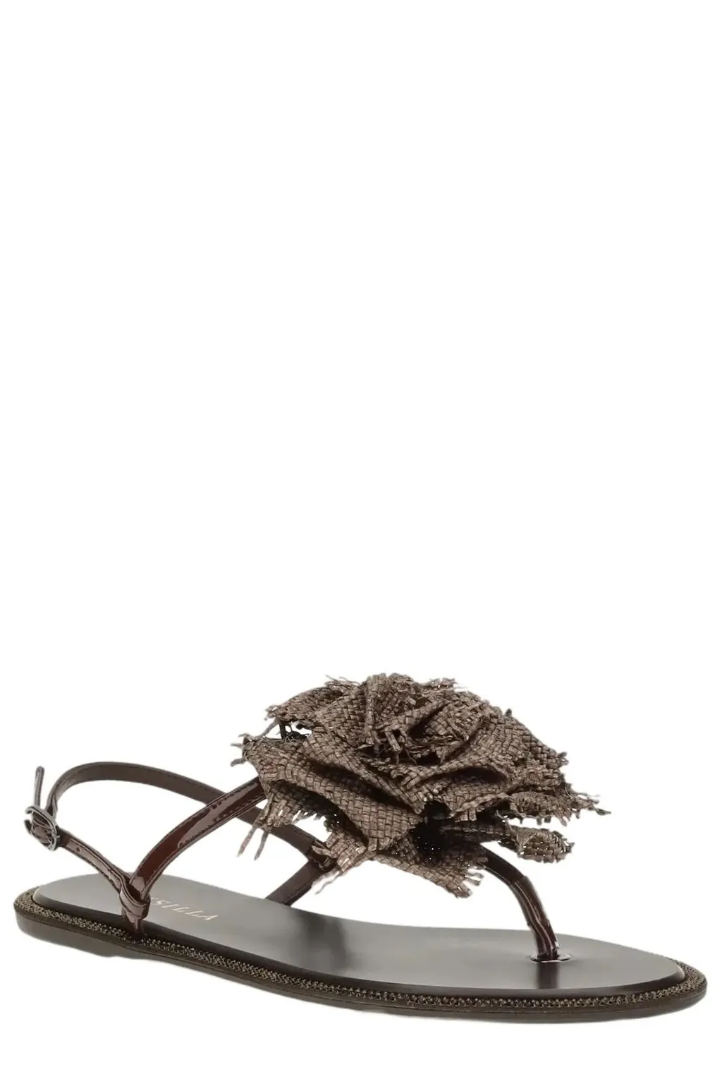 Thong Sandals With Flower Detail