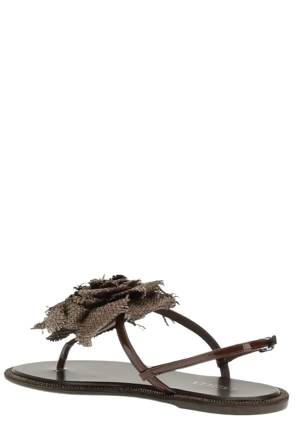 Thong Sandals With Flower Detail