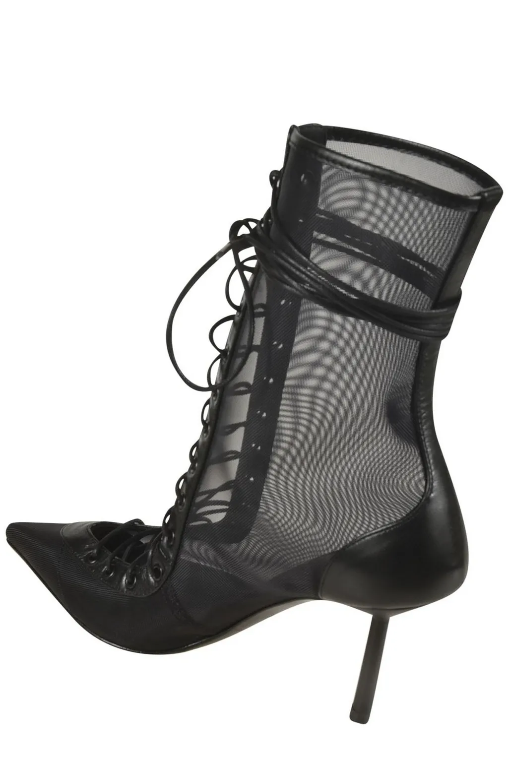 Mesh Lace-Up Ankle Boots