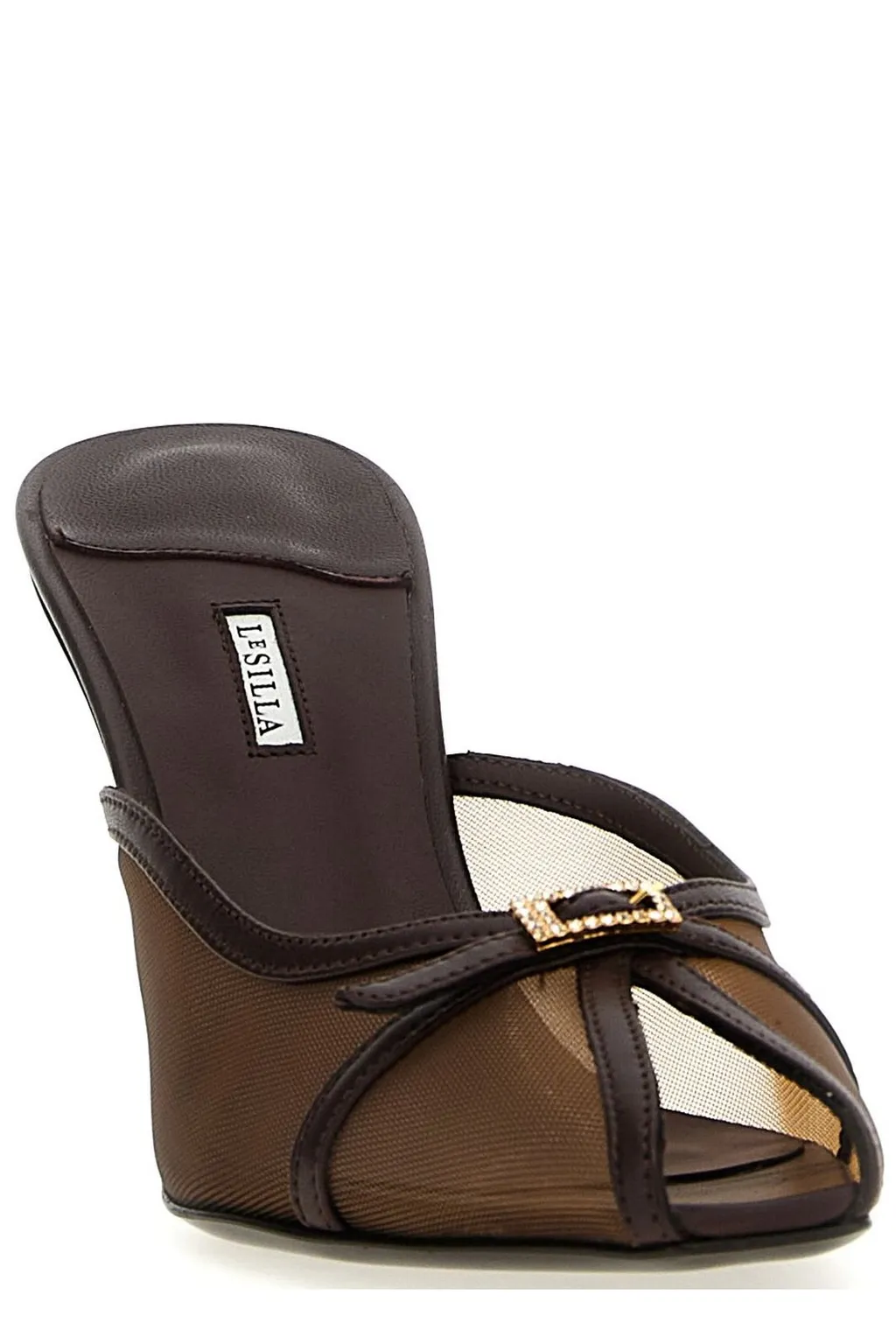 Mules With Bow And Crystal Detail