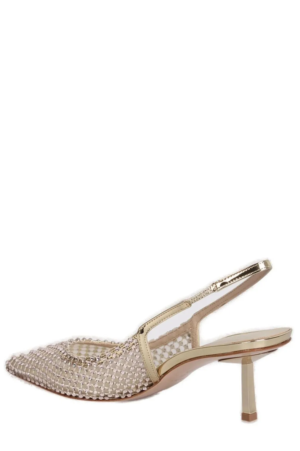 Mesh Slingback Pumps