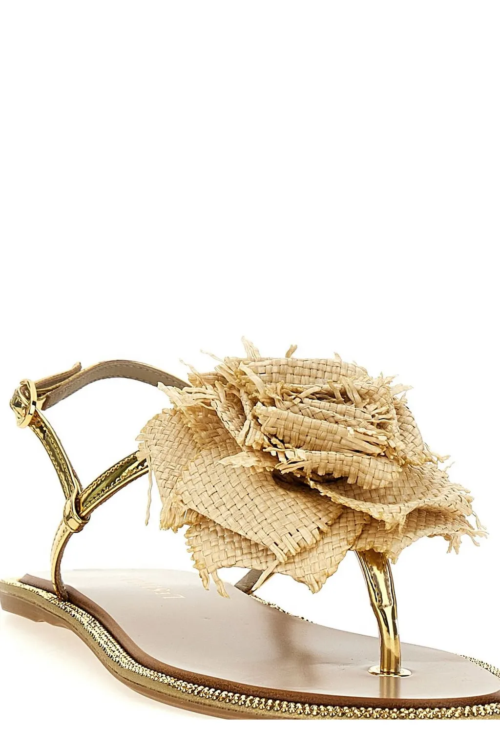 Thong Sandals With Flower Detail