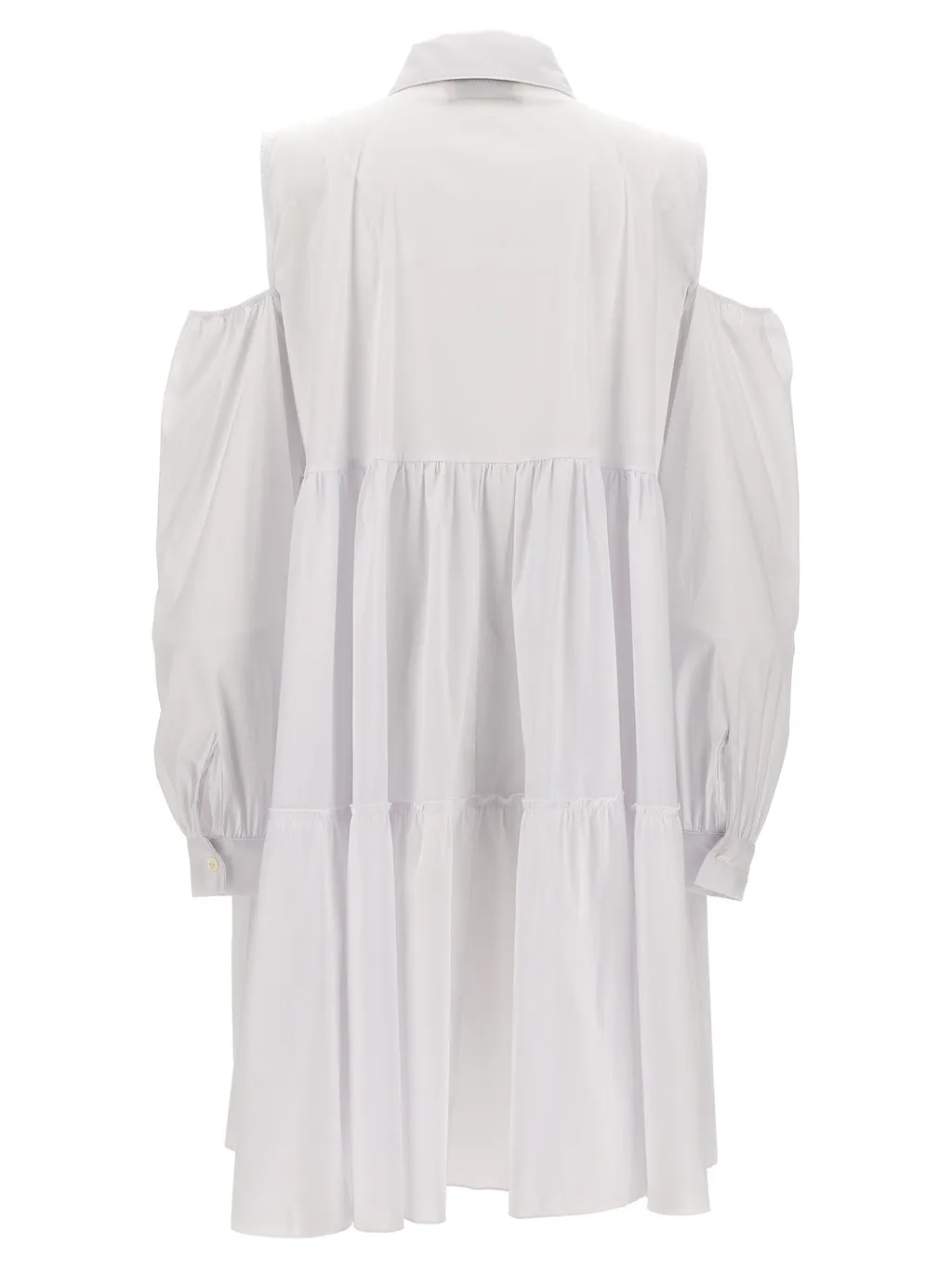 Cold Shoulder Tiered Shirt Dress