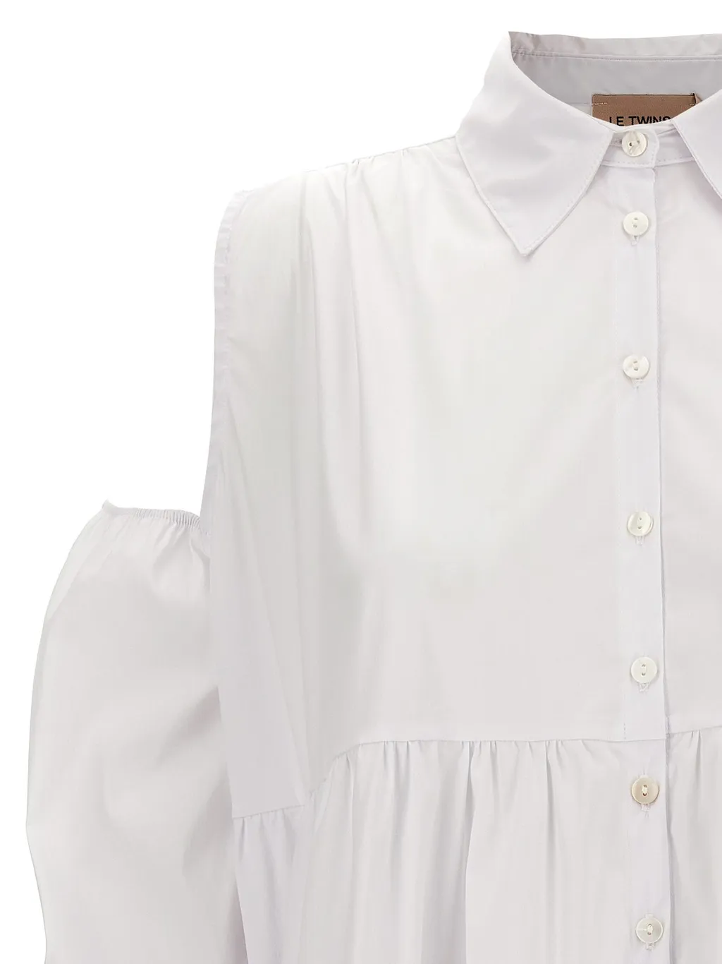 Cold Shoulder Tiered Shirt Dress