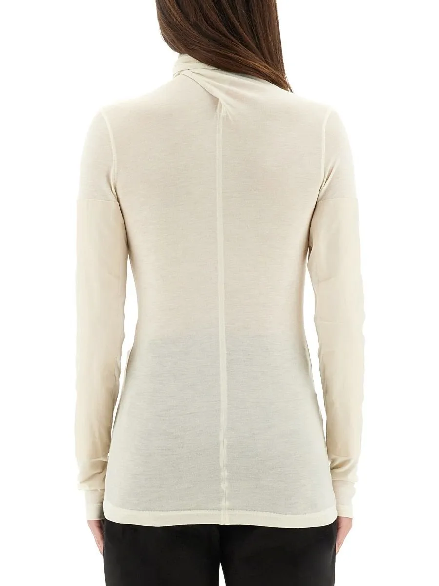Turtleneck Top With Scarf Detail