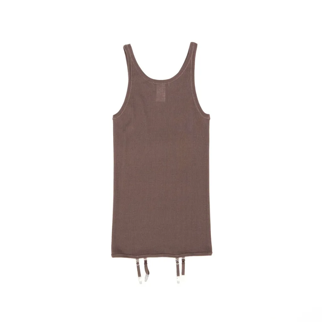 Ribbed Tank Top With Suspenders