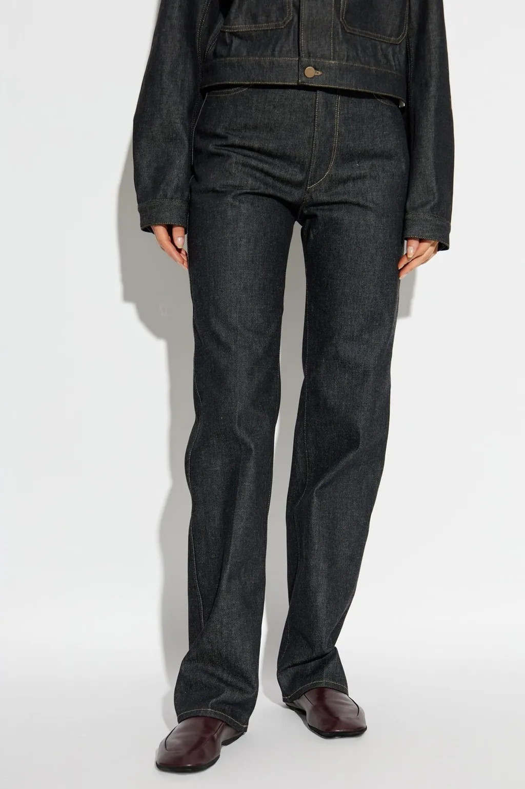 High-Waisted Straight-Leg Jeans