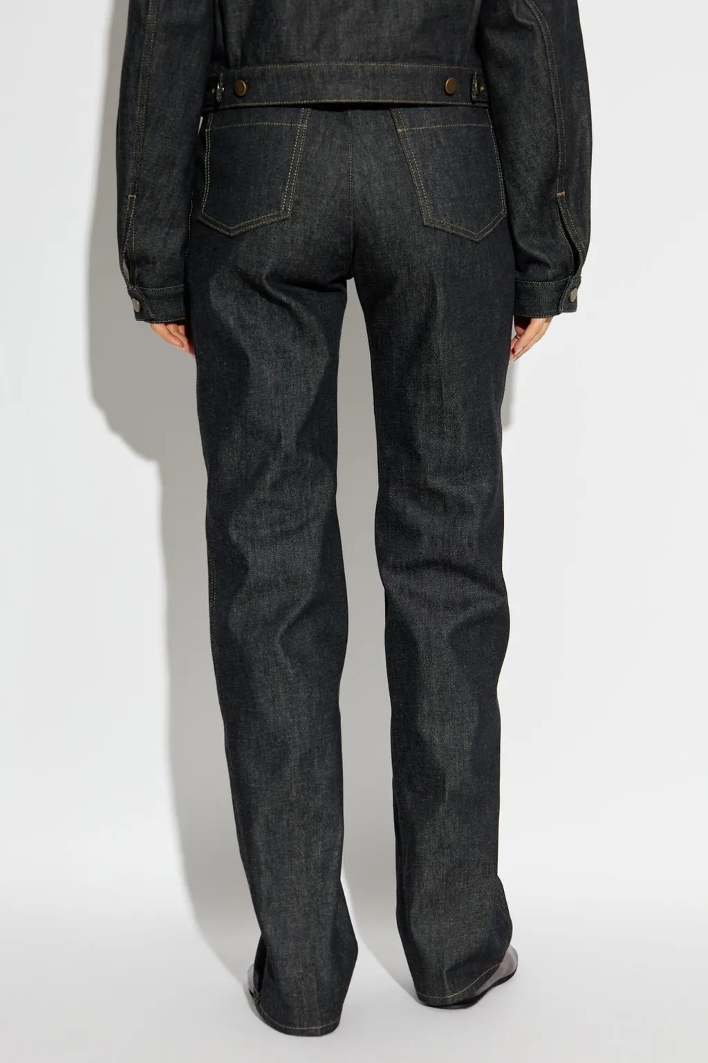 High-Waisted Straight-Leg Jeans