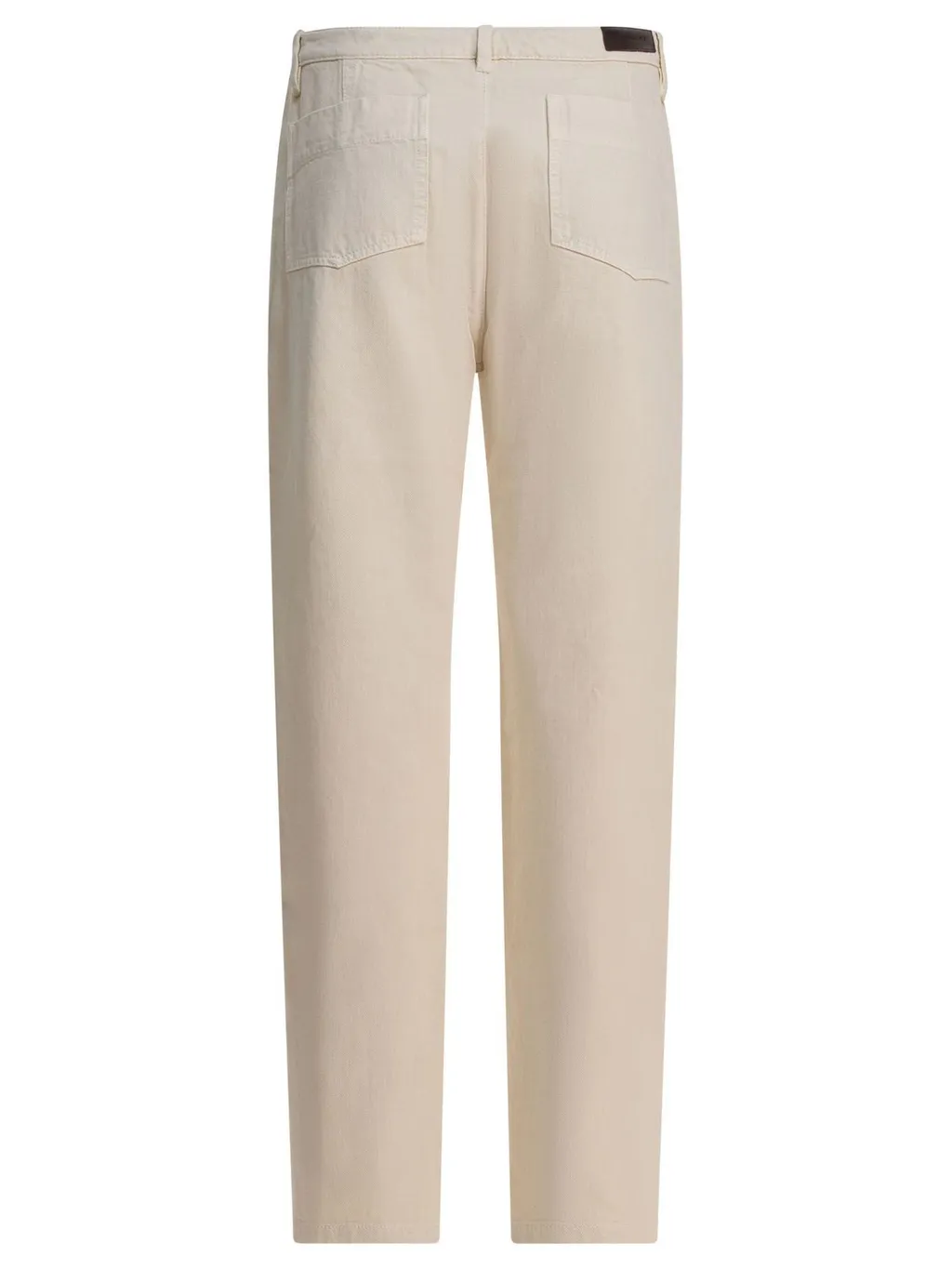 Straight-Leg Cotton Twill Trousers