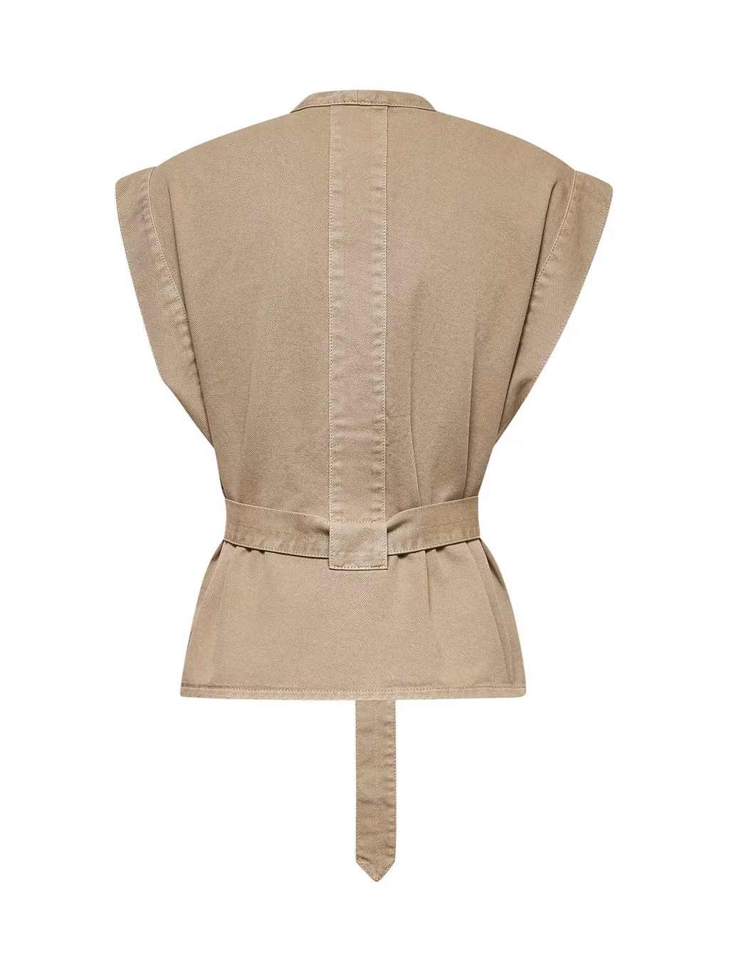 Sleeveless Belted Vest