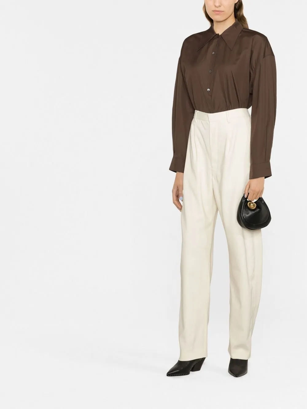 High-Rise Straight-Leg Trousers