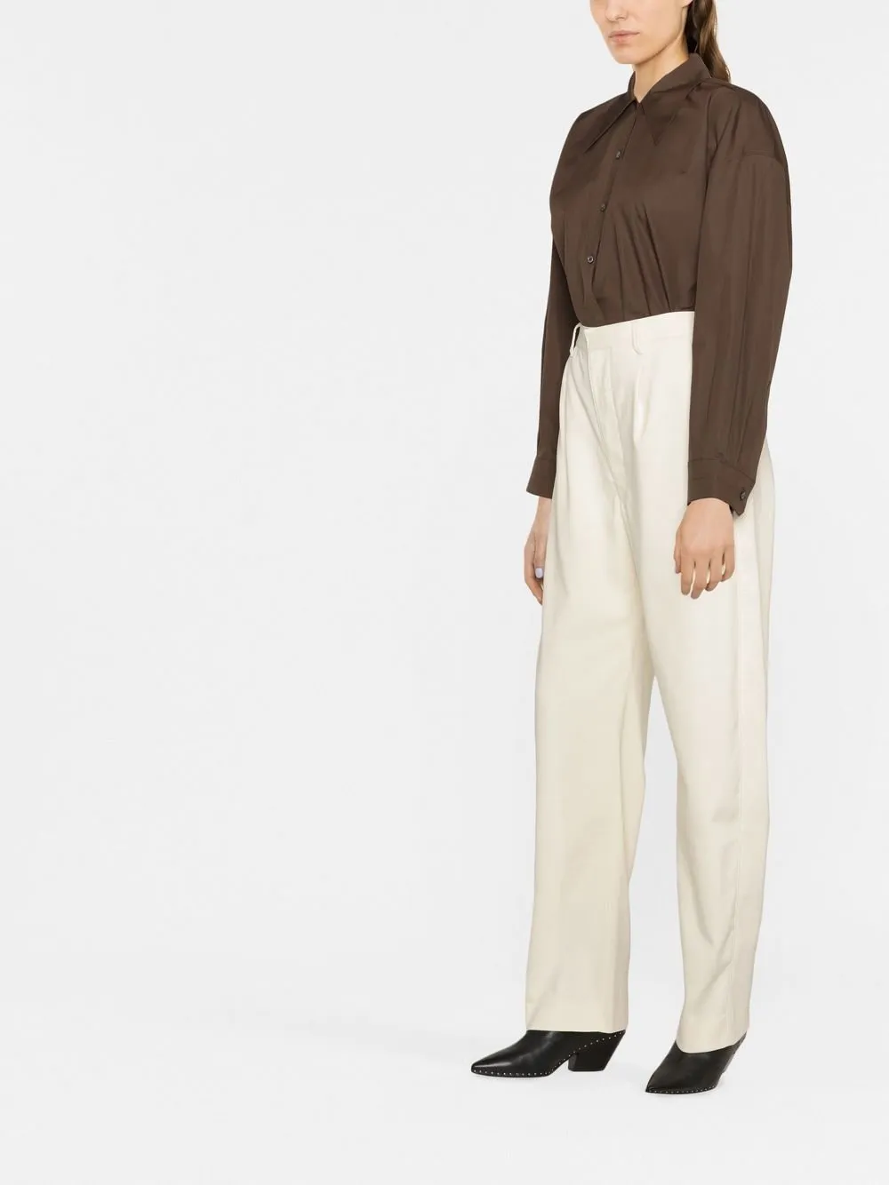 High-Rise Straight-Leg Trousers