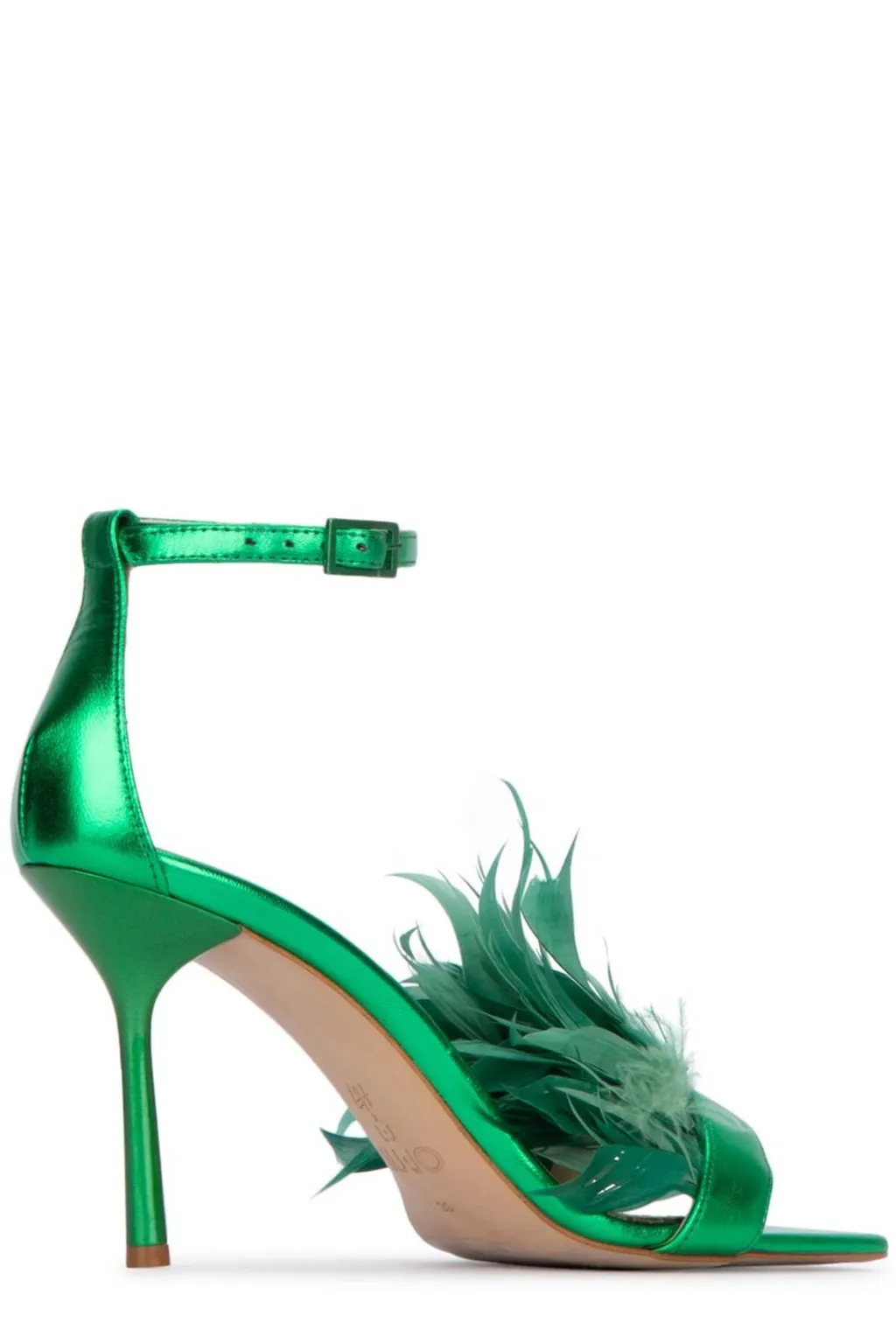 Feather-Embellished Sandals