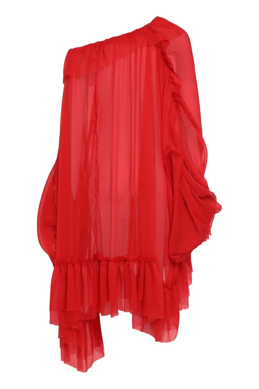 Asymmetric Ruffled One-Shoulder Top