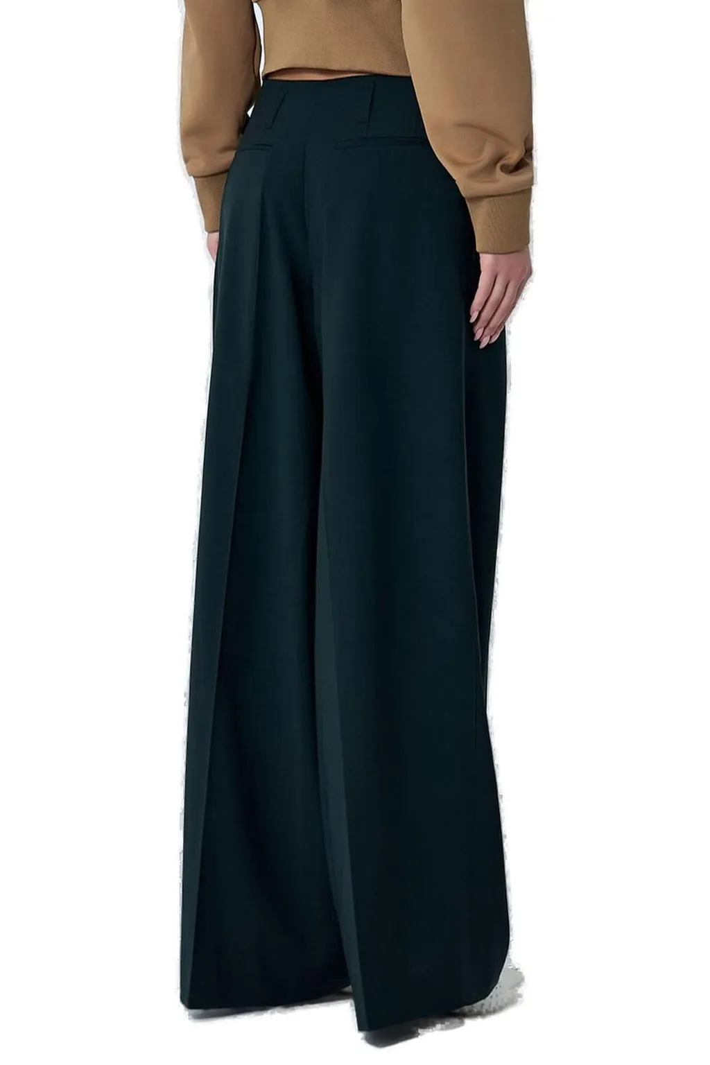 Wide-Leg Pleated Trousers