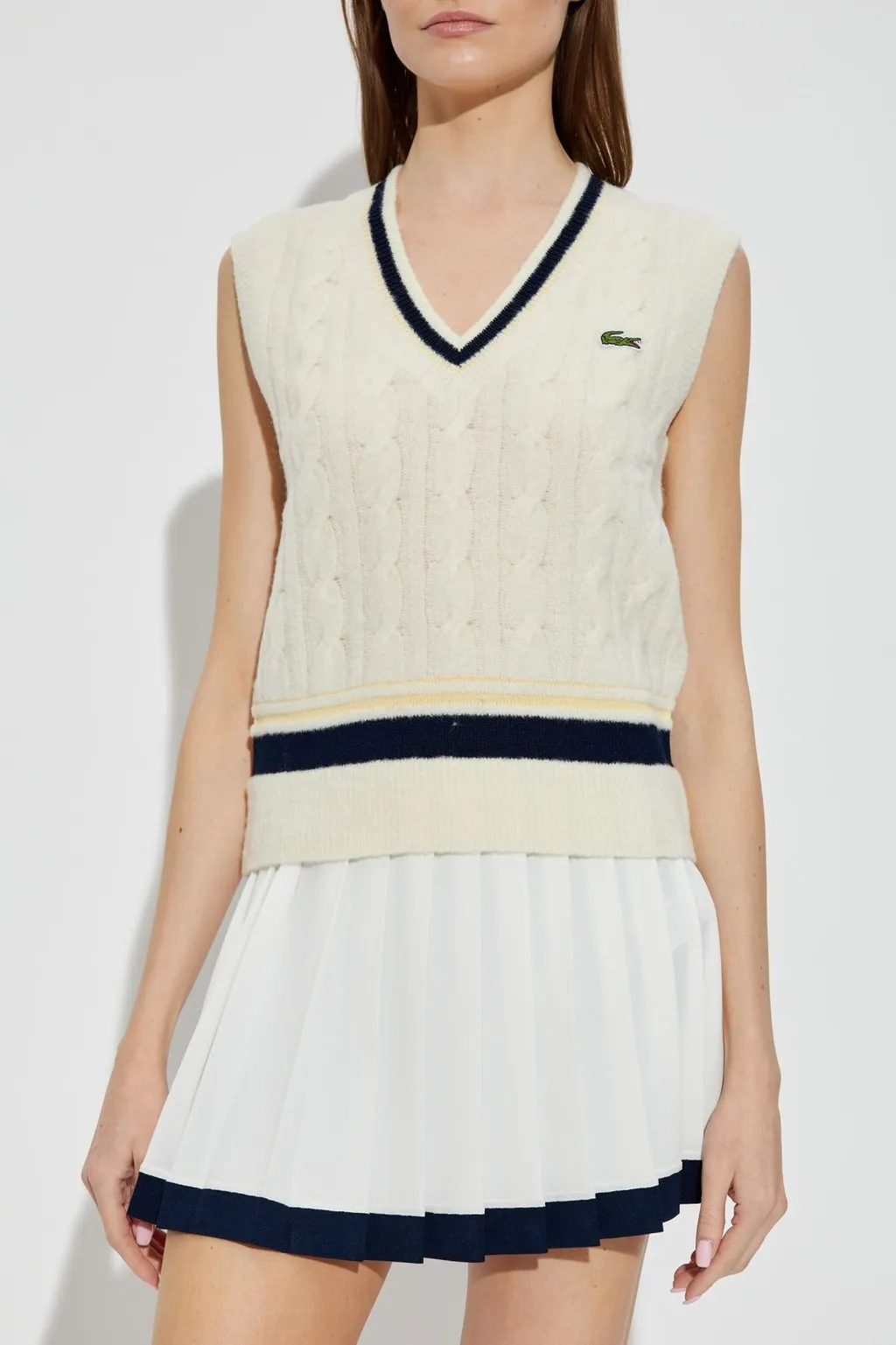 Cable Knit V-Neck Vest