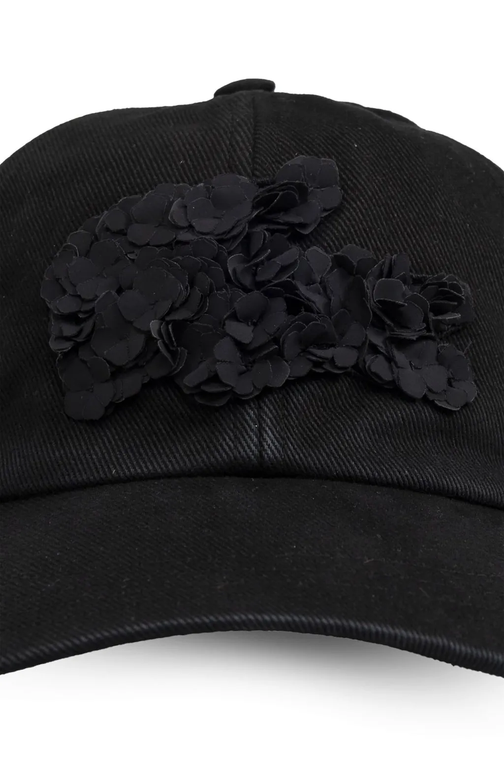 Baseball Cap With Floral Appliqué