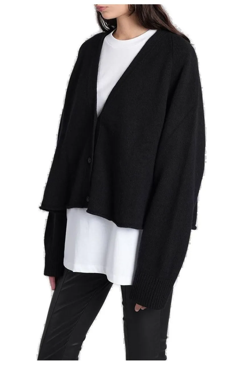 Cropped V-Neck Cardigan