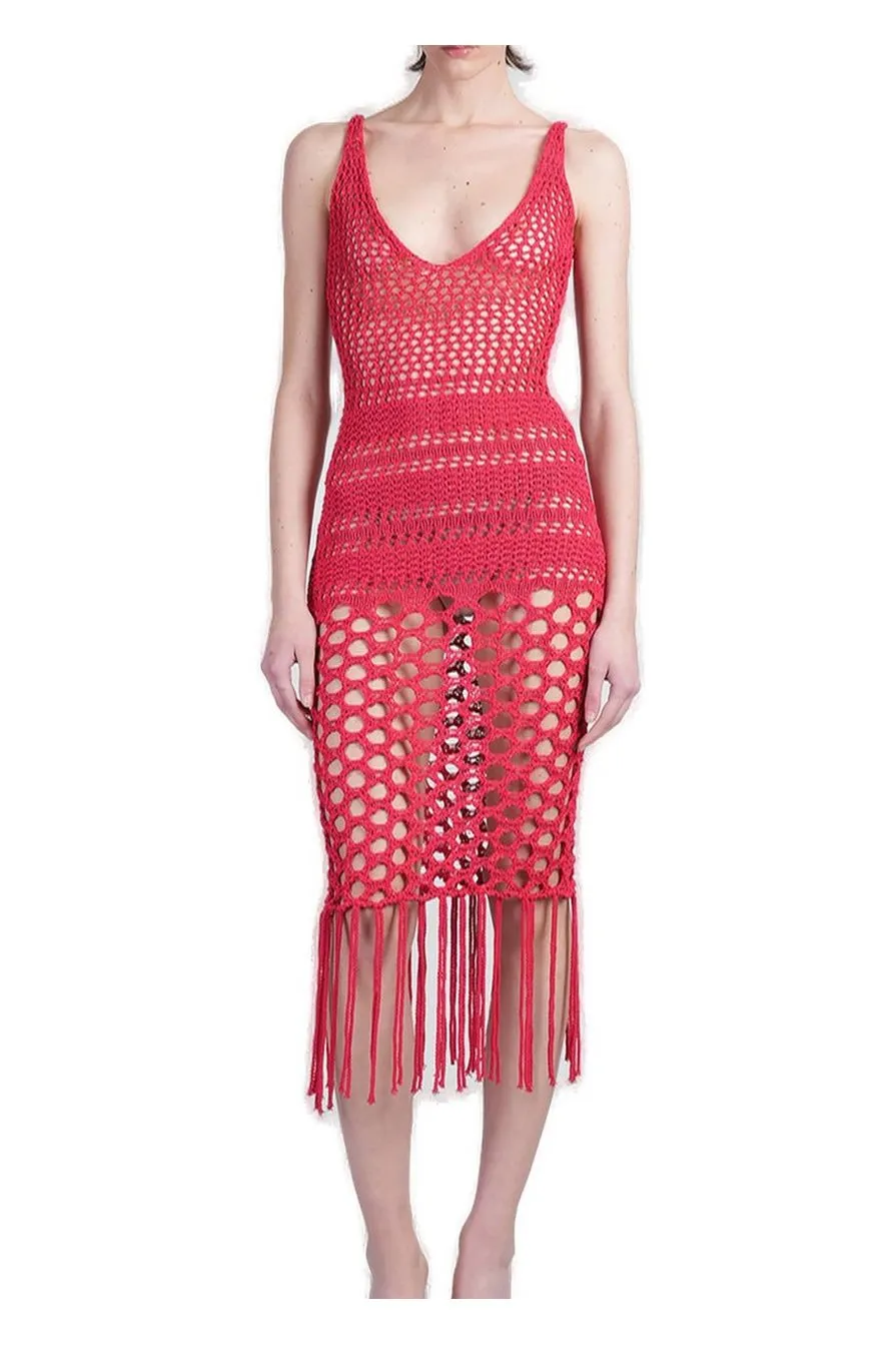 Crocheted Dress With Fringes