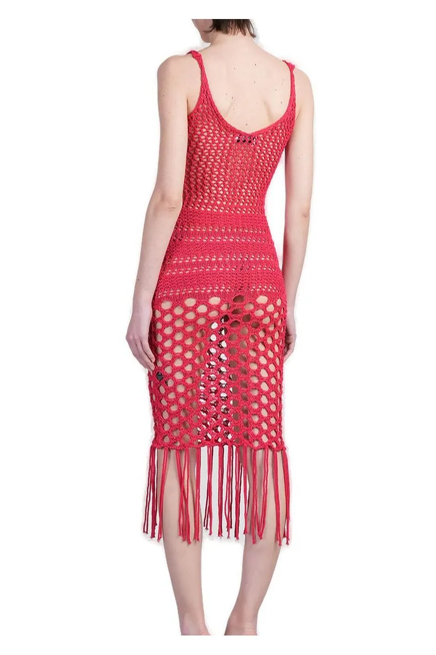 Crocheted Dress With Fringes