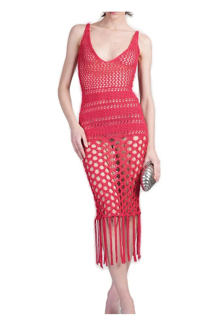 Crocheted Dress With Fringes