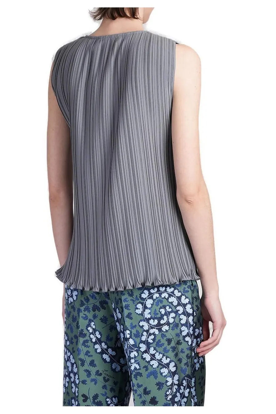 Pleated Sleeveless Top