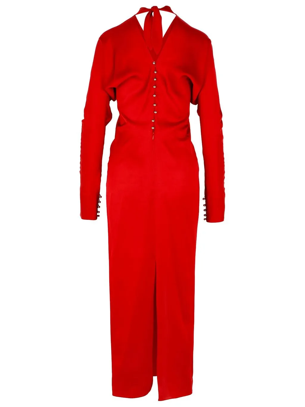 Long Sleeve Ruched Gown