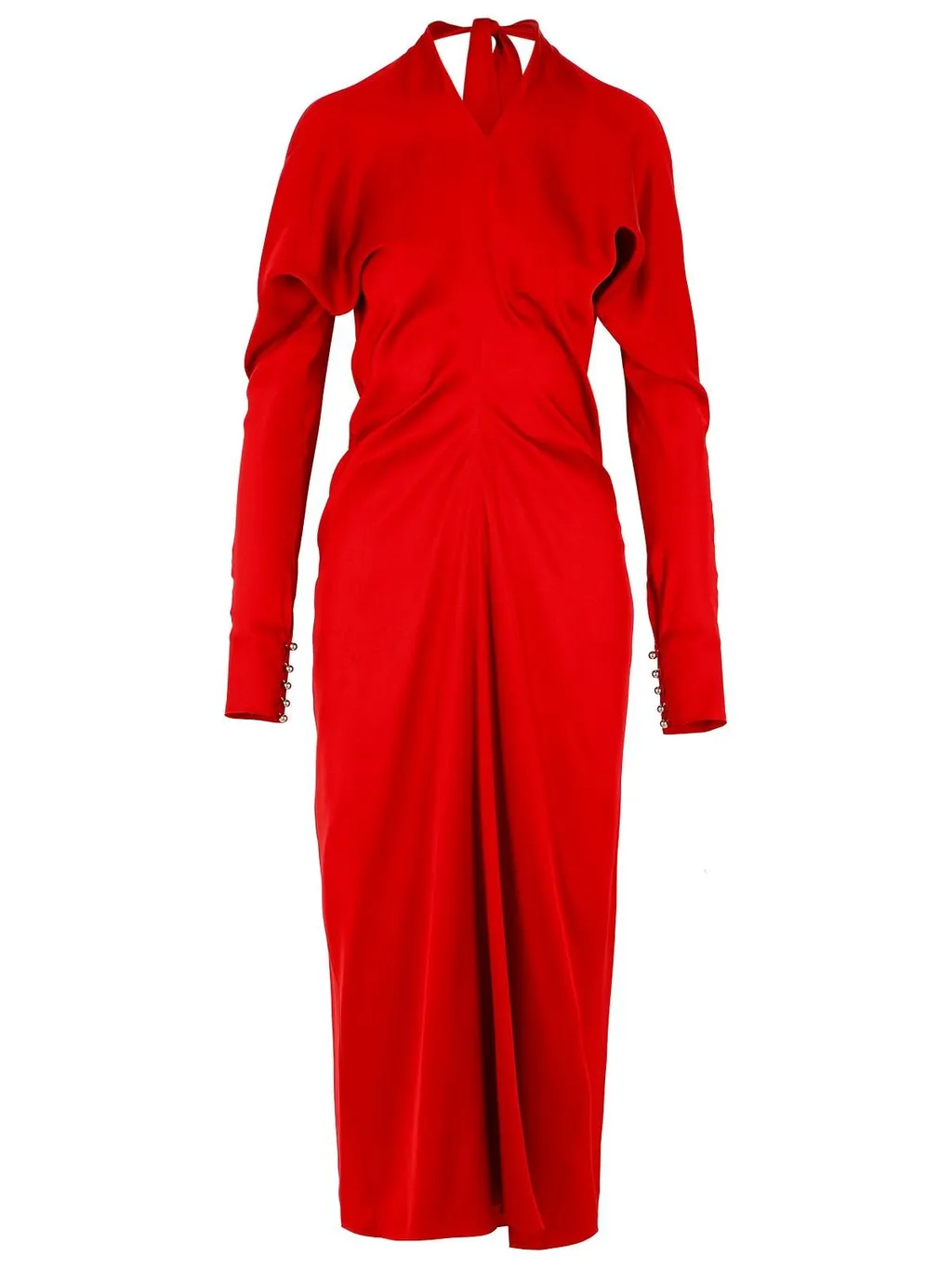 Long Sleeve Ruched Gown