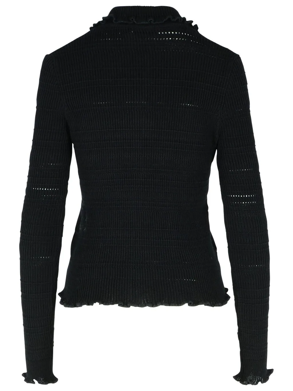 Cardigan With Ruffled Collar And Cuffs