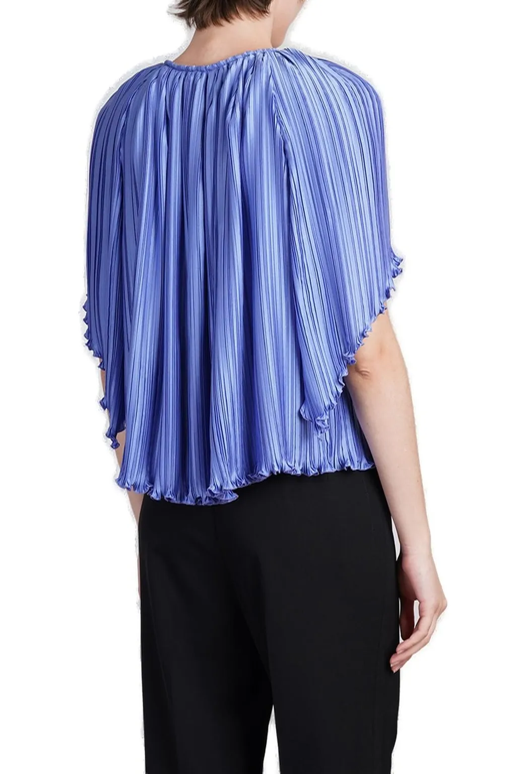 Pleated Tie-Neck Top