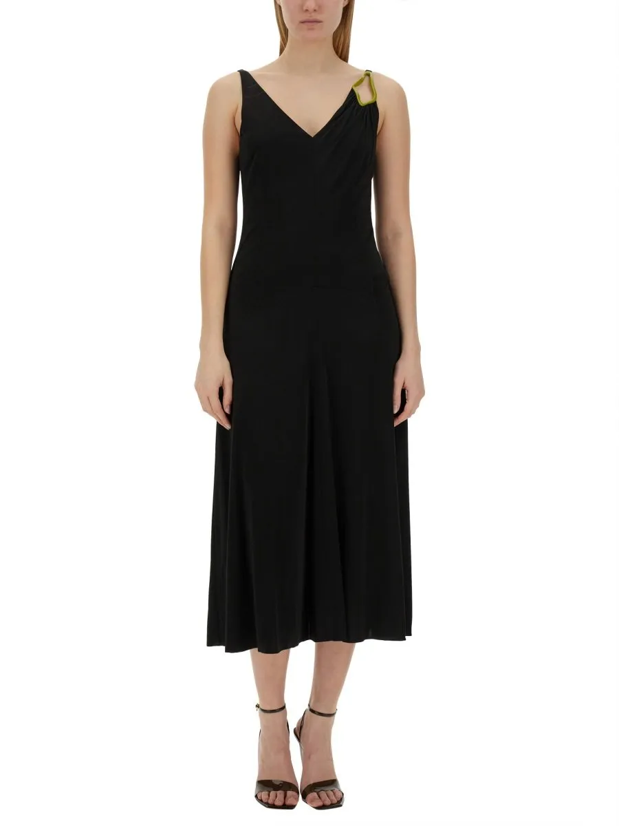 Midi Dress With Asymmetric Detail