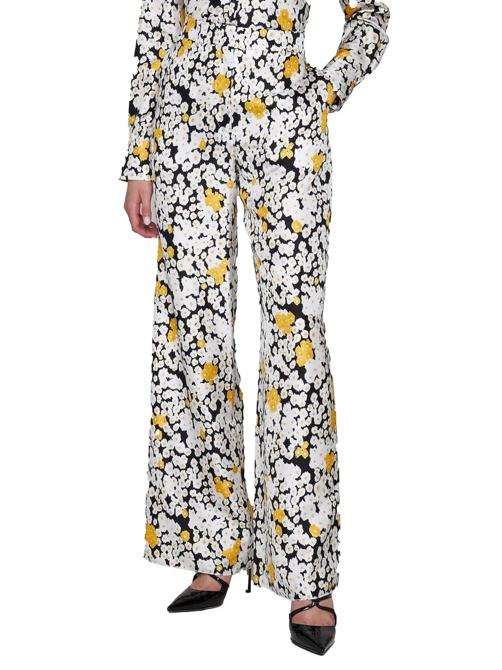 Floral Print Wide-Leg Pants