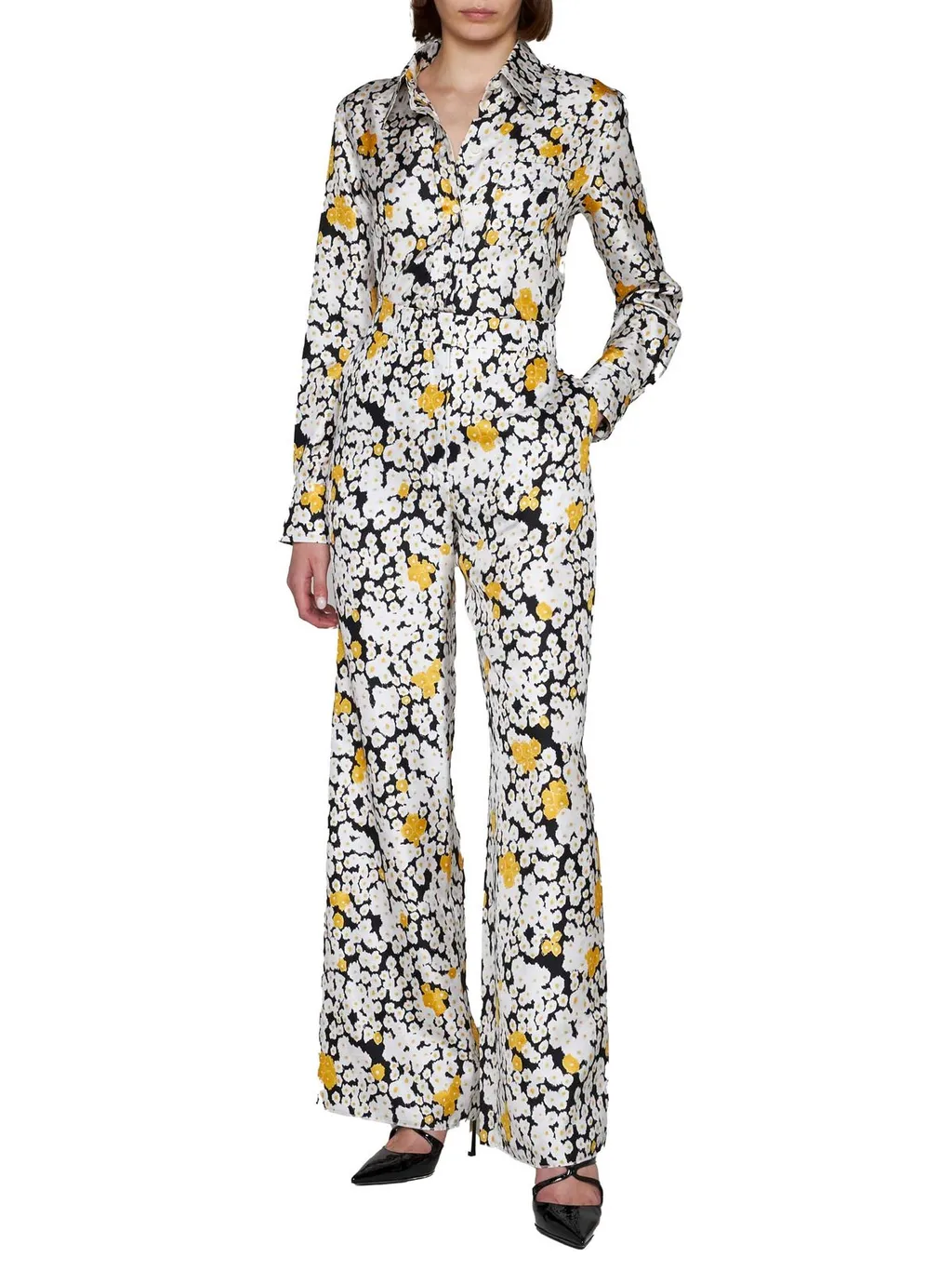 Floral Print Wide-Leg Pants