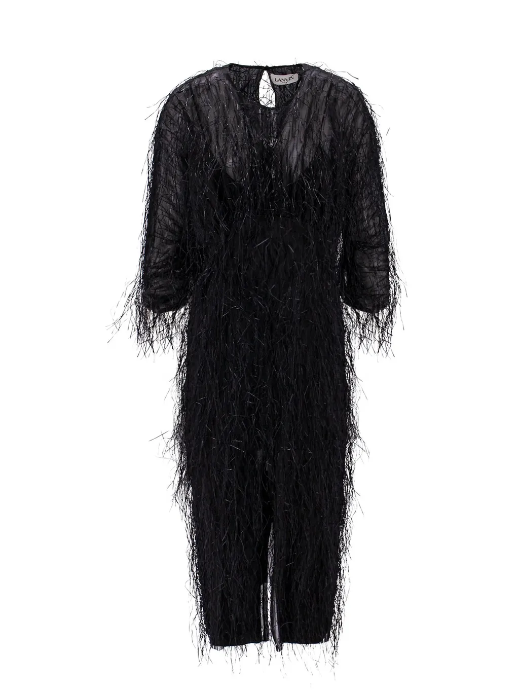 Feather-Trimmed Dress