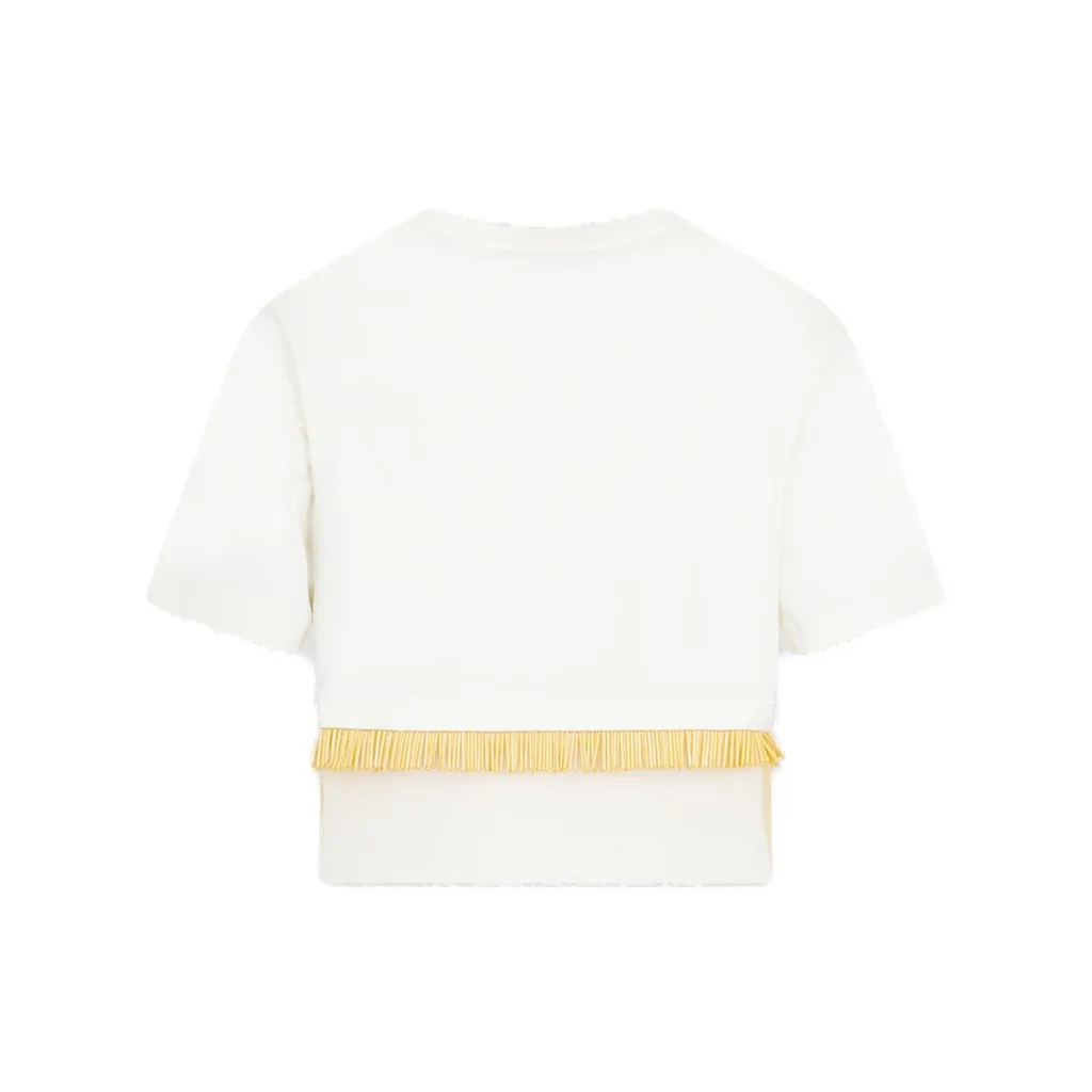 Cropped T-Shirt With Fringe