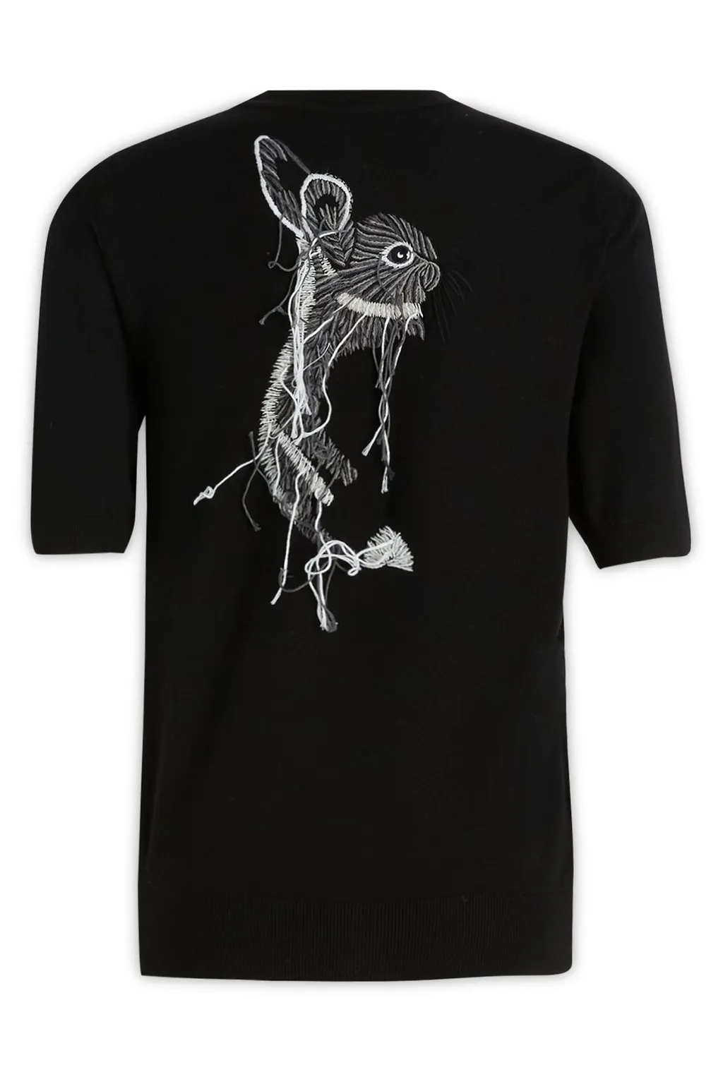 T-Shirt With Embroidered Rabbit And Lollipop