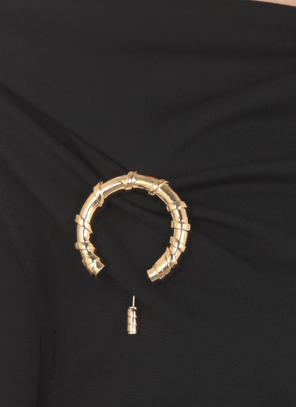 Off-The-Shoulder Dress With Brooch