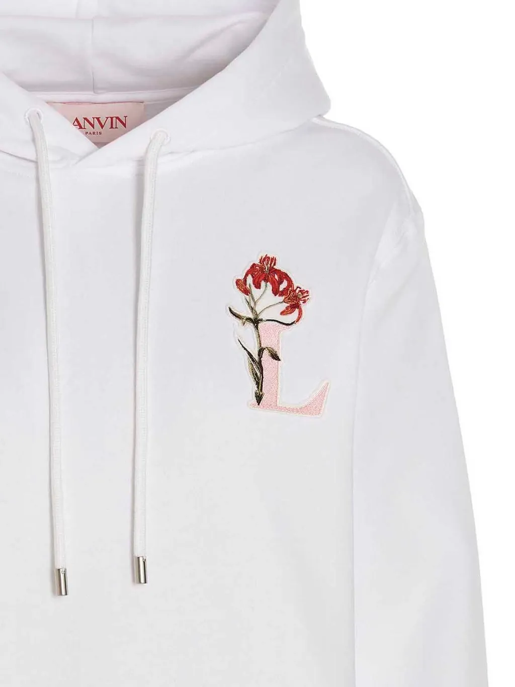 Hoodie With Floral Embroidery