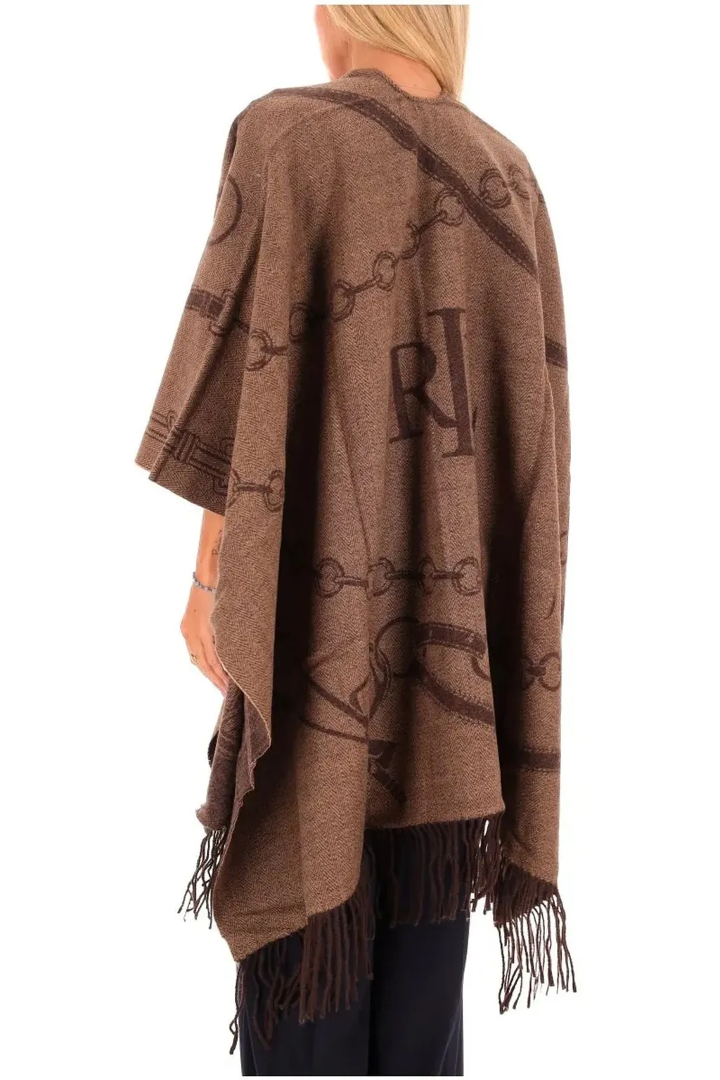Poncho With Horsebit Pattern