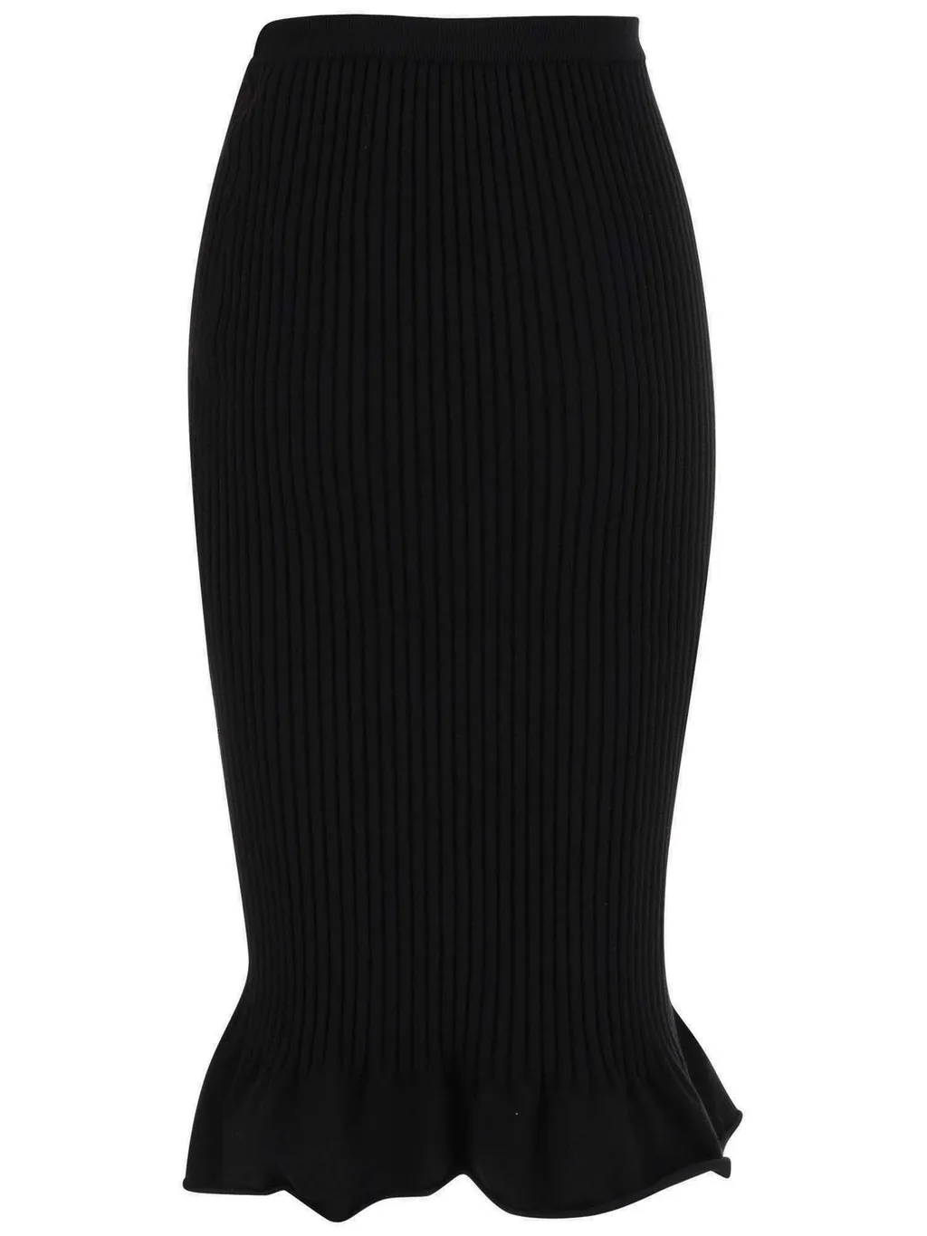 Ribbed Knit Midi Skirt