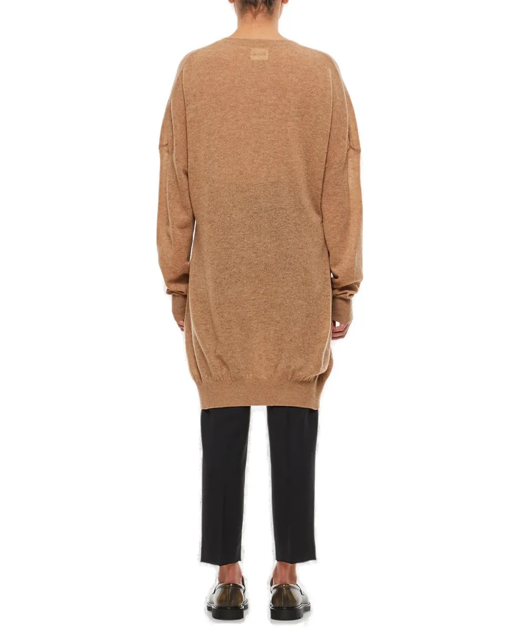 V-Neck Long Sweater Dress