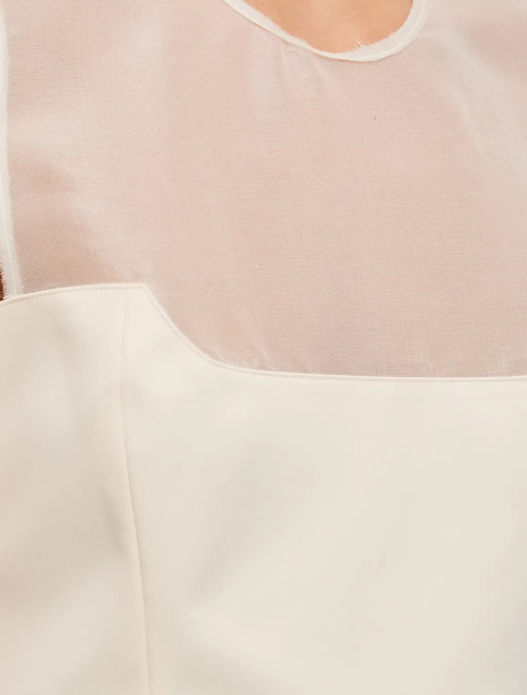 Sleeveless Sheer Yoke Top