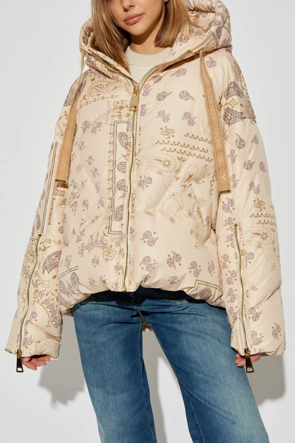 Puffer Jacket With Paisley Print