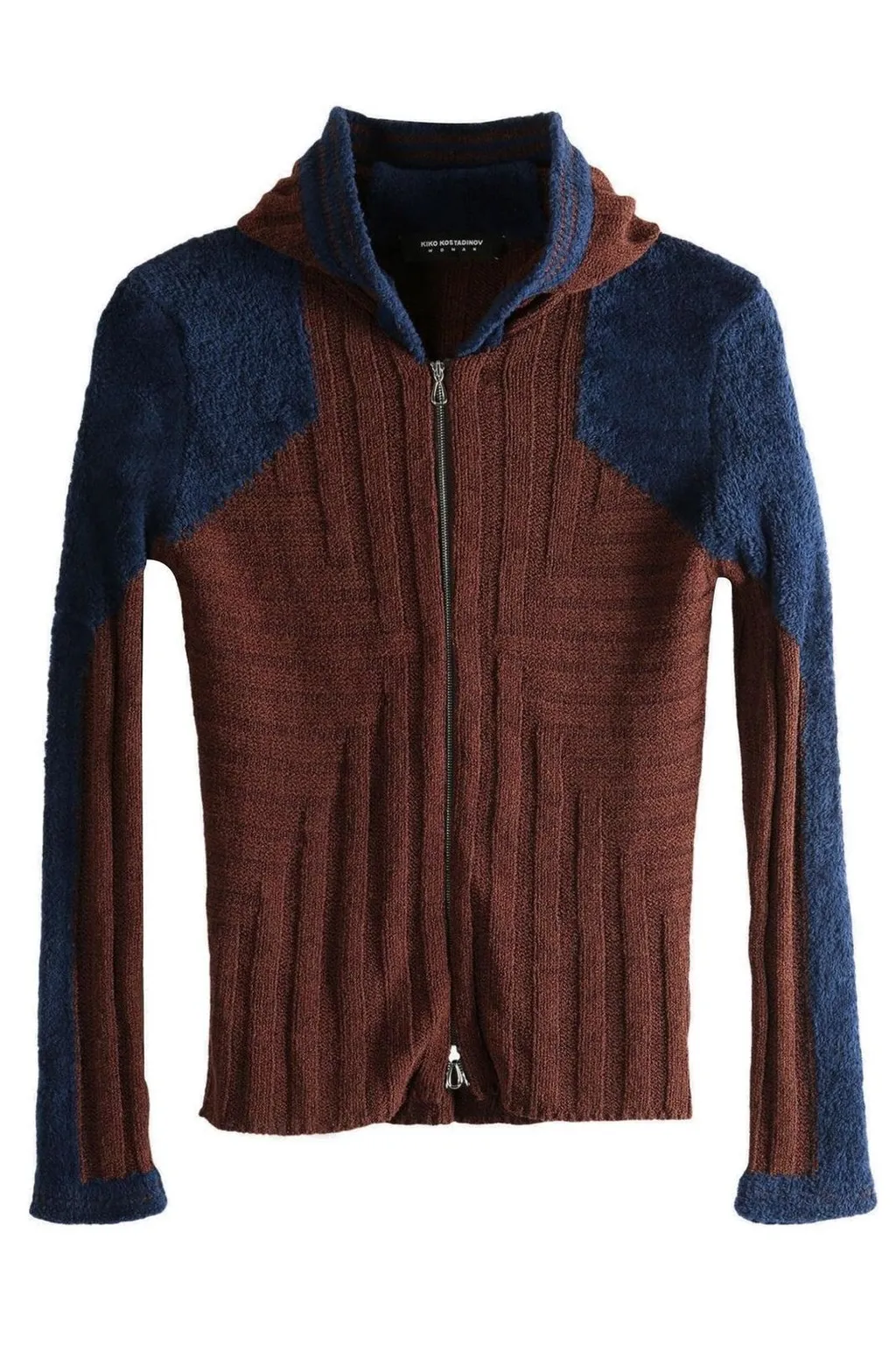 Hooded Zip-Up Knit Cardigan
