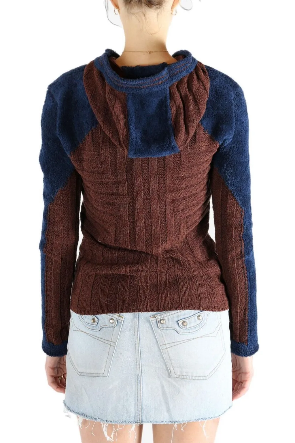 Hooded Zip-Up Knit Cardigan