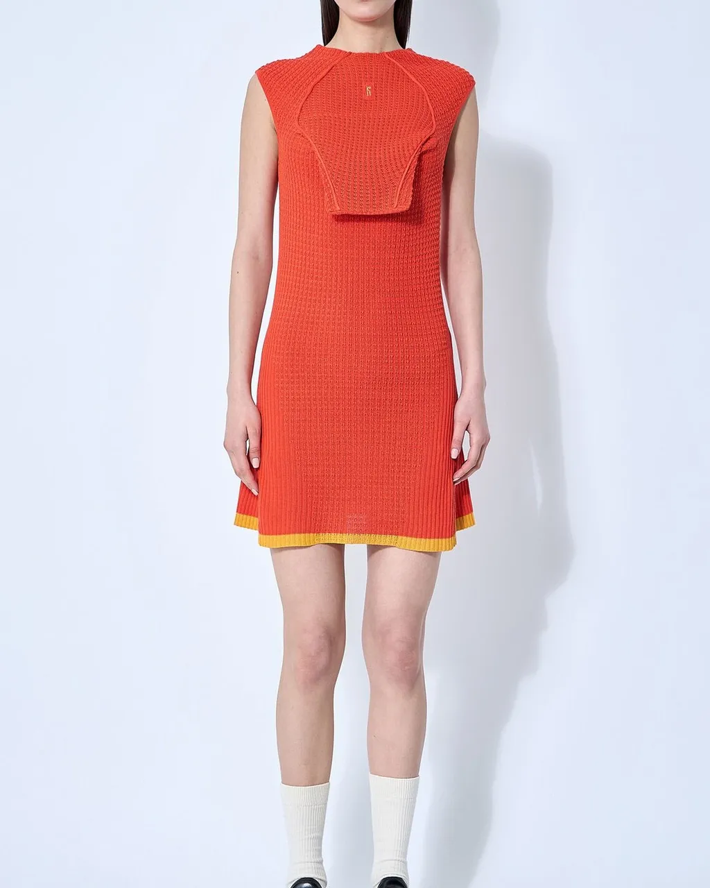 Sleeveless Knit Dress With Contrast Trim