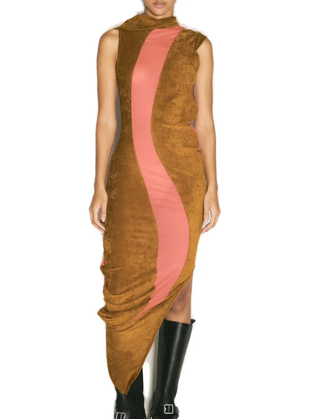 Asymmetric Draped Dress