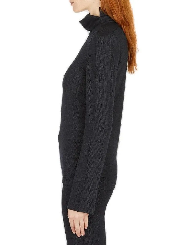 Turtleneck Top With Padded Shoulders