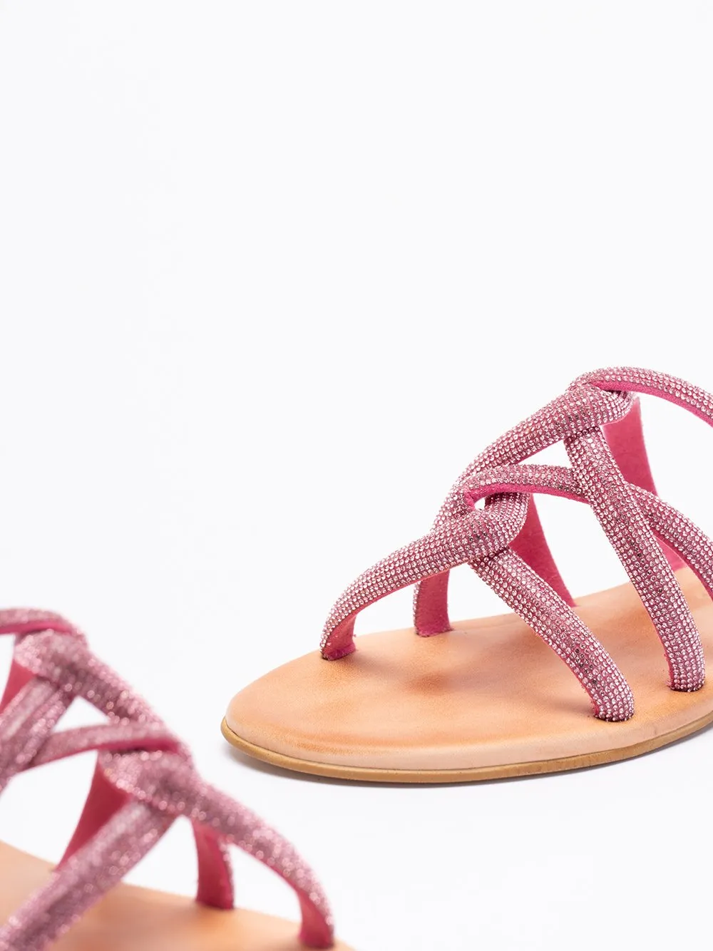 Rhinestone Embellished Slide Sandals