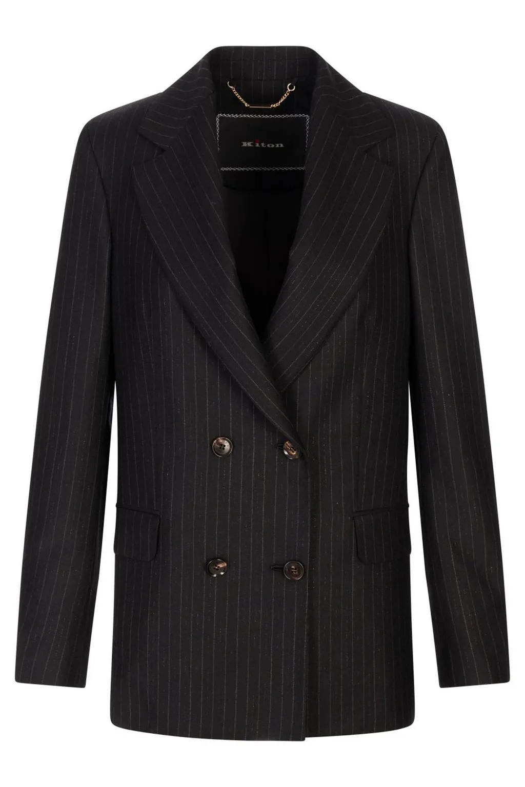 Double-Breasted Pinstripe Blazer
